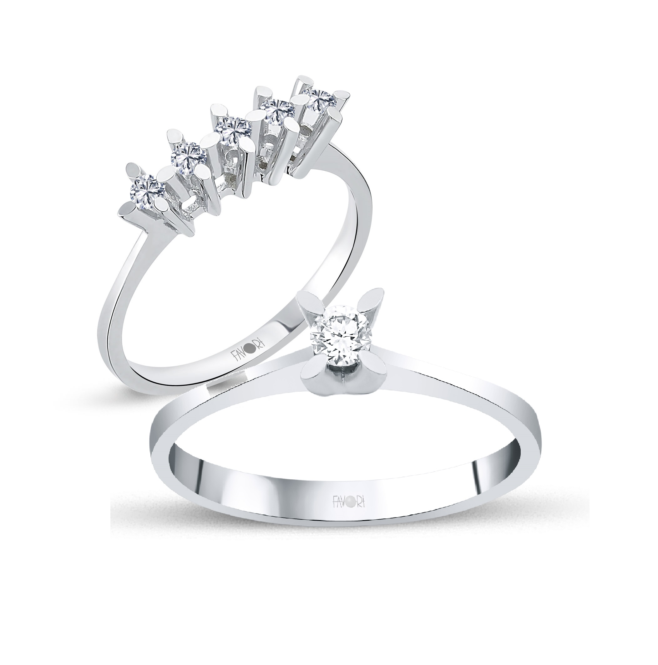 Pırlanta Tektaş ve Beştaş Yüzük