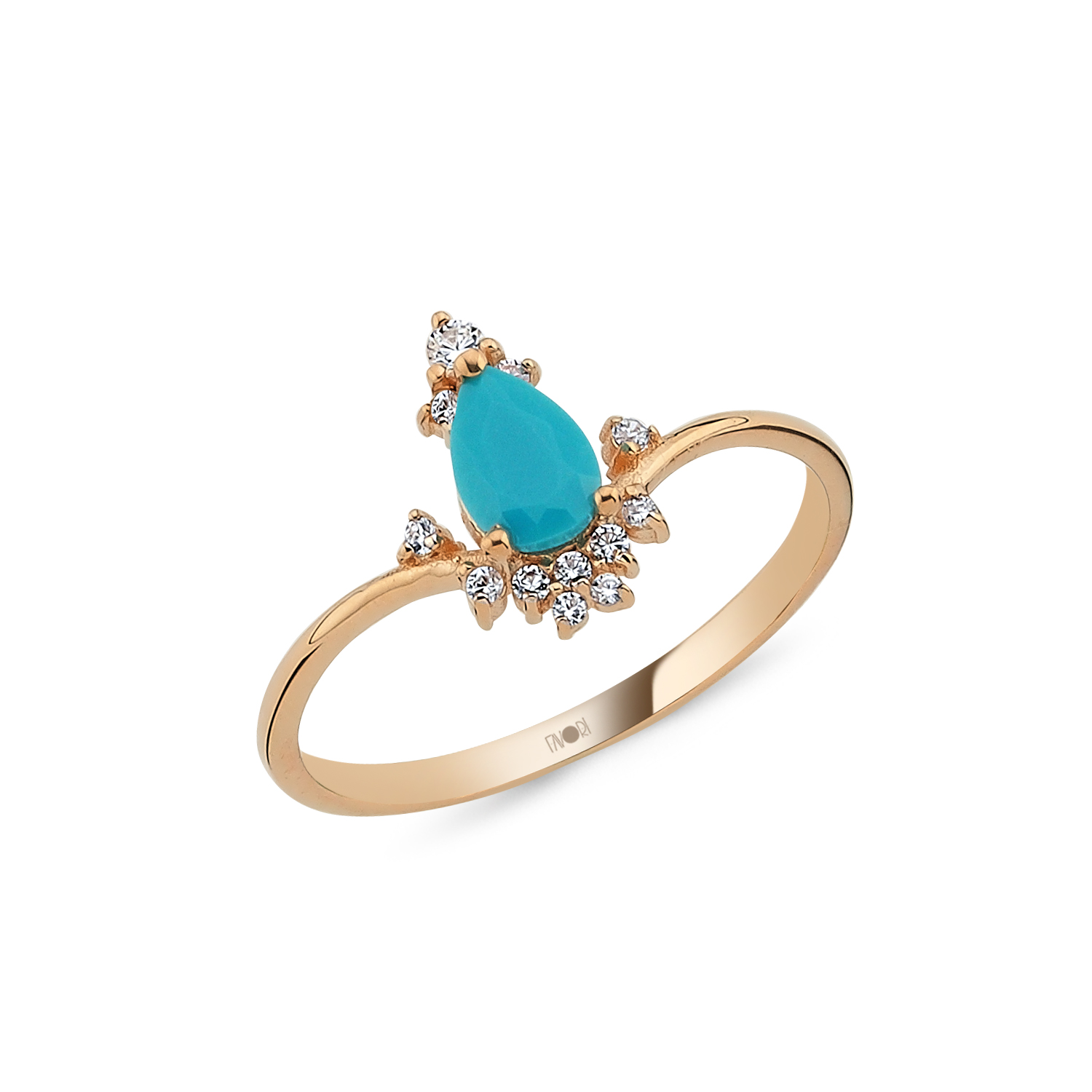 Altın Renkli Taşlı Yüzük